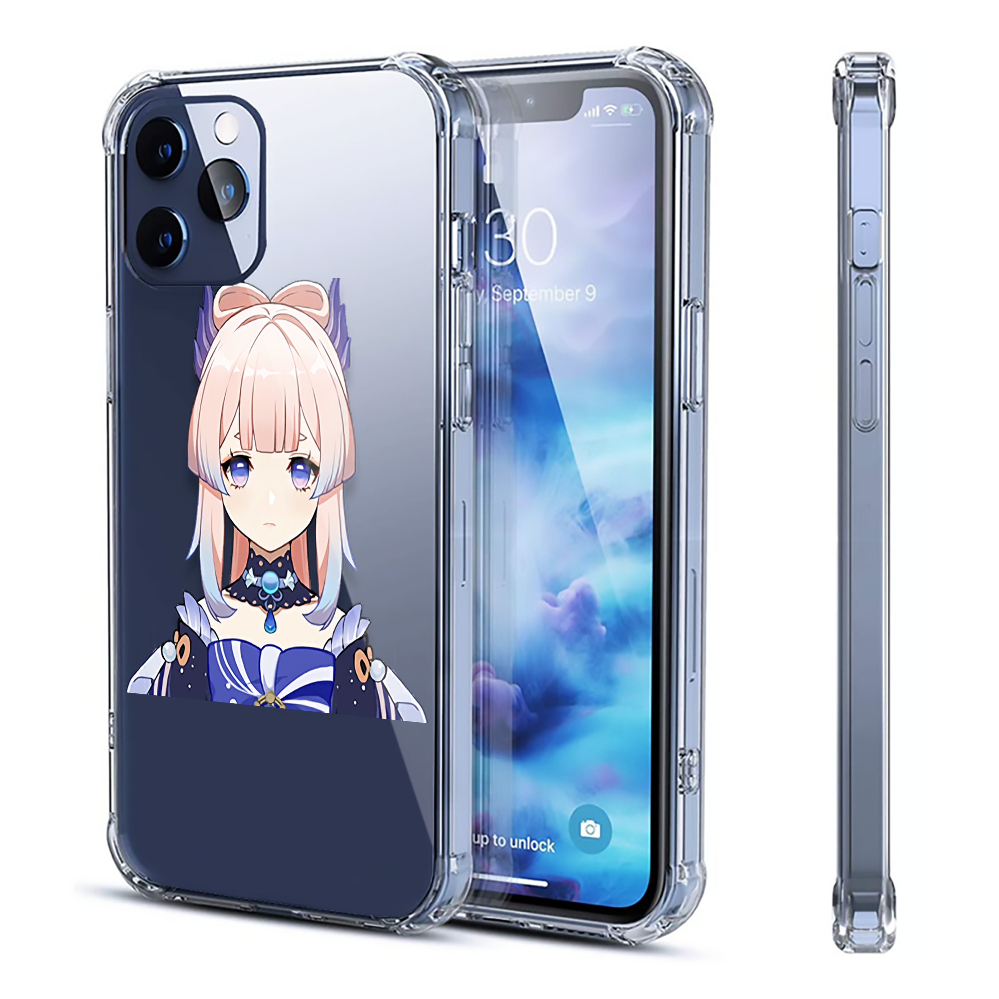 げんし神 珊瑚宮心海 サンゴノミヤ・ココミ genshin Sangonomiya Kokomi 【iPhone 12シリーズ対応】透明スマホケース（クリアソフトケース）